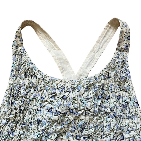 Free People Petunia Mini Dress Smocked Tea Combo Blue Size Large NWT‎ - Picture 6 of 16